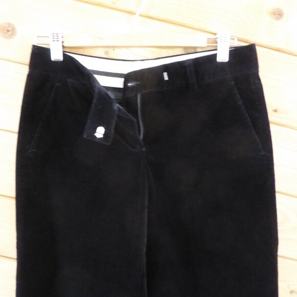 Theory Black Velvet Velour Knee Length Wide Leg Bermuda Pants Shorts Culottes 6 - Picture 10 of 11